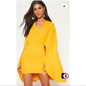 Bodycon Dress With Cape Detail